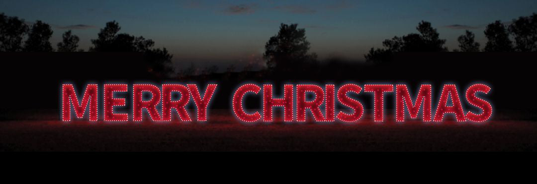 Commercial Merry Christmas LED Motif Garland 60cm Tall Letters Outdoor Display