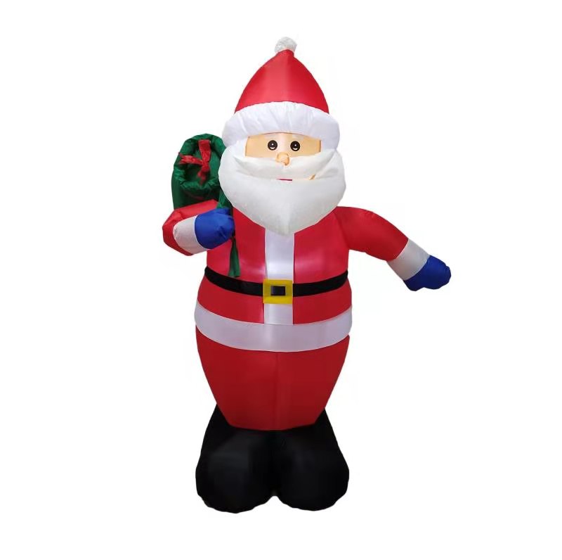 Christmas Decoration Inflatable 180cm Santa With Gift Sack LED Lit