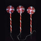 Solar Powered Candy Lollipop 3pcs Set 69cm Tall Garden Stake LED Christmas Lights