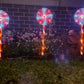 Solar Powered Candy Lollipop 3pcs Set 69cm Tall Garden Stake LED Christmas Lights