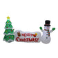 Christmas Decoration Inflatable 3m Wide Merry Christmas Banner Snowman & Tree LED Lit Indoor/Outdoor