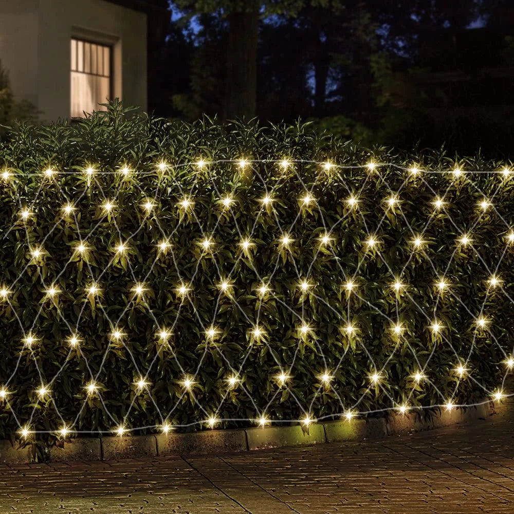 Clearance Christmas 300 LED Net Light For Indoor Outdoor 5x2.5m Built-in 8 Functions Garden Decorations