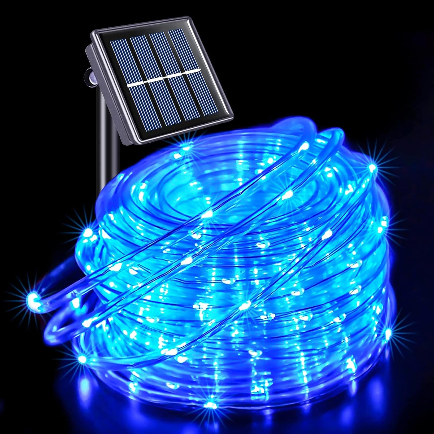 Clearance Solar Powered 20m LED Rope Light With 8 Function Controller Christmas Outdoor Lighting