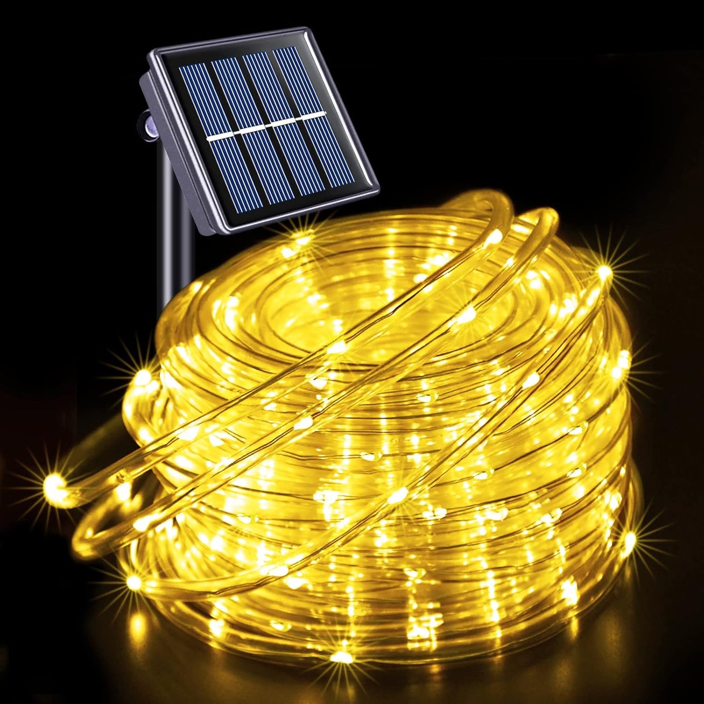 Clearance Solar Powered 20m LED Rope Light With 8 Function Controller Christmas Outdoor Lighting