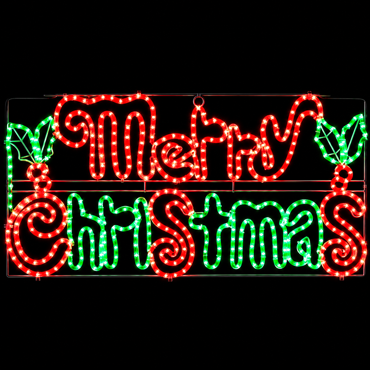 Christmas LED Motif Animated Red Green Merry Christmas Sign 105x53cm Outdoor Display